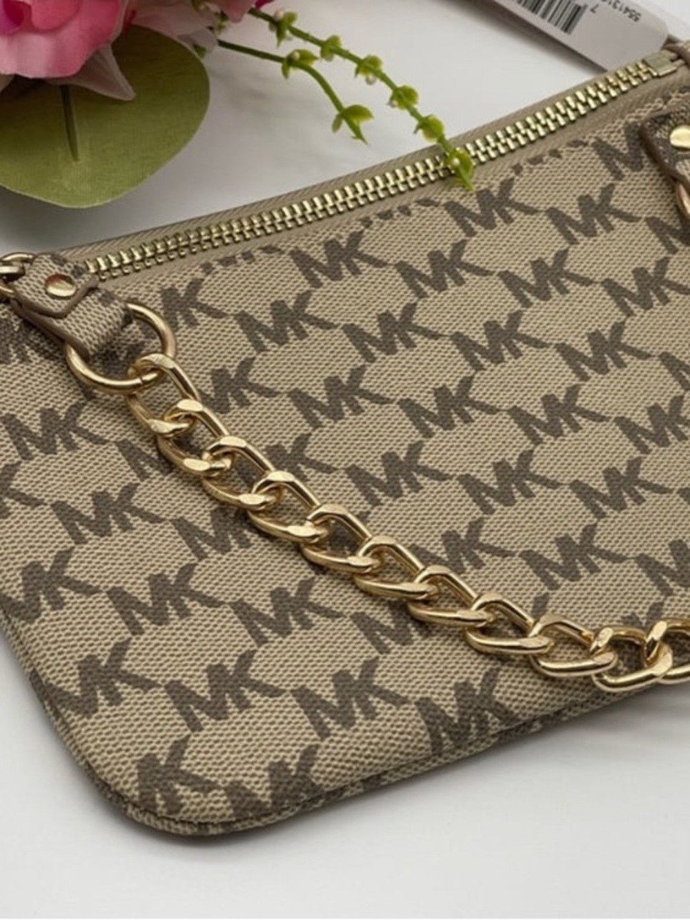 Michael Kors Beige Signature MK logo-print belt bag - Picture 5 of 6